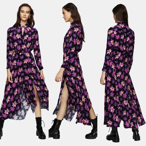 maje purple floral dress